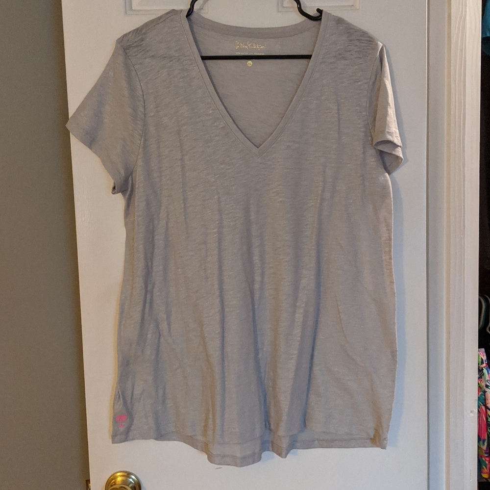 Lilly Pulitzer Etta Top Seaspray Grey